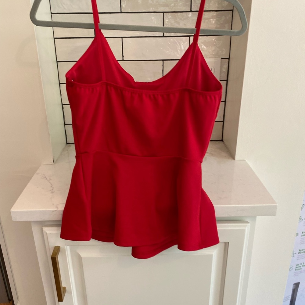 Red Ruffled Tank Top - Picture 3 of 5